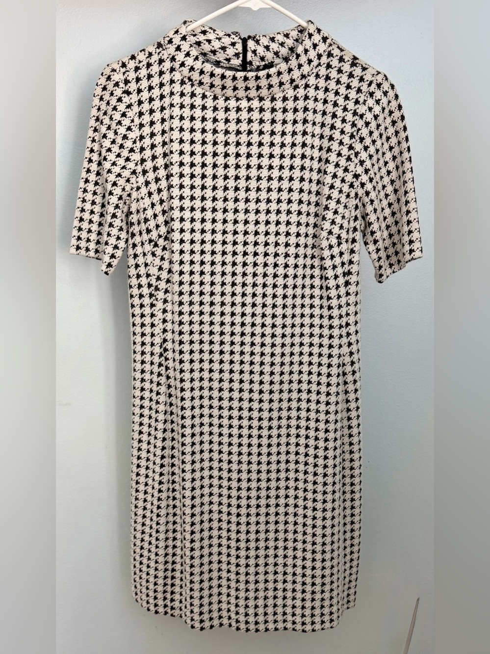 American Living Black & White Houndstooth Midi Sheath Dress